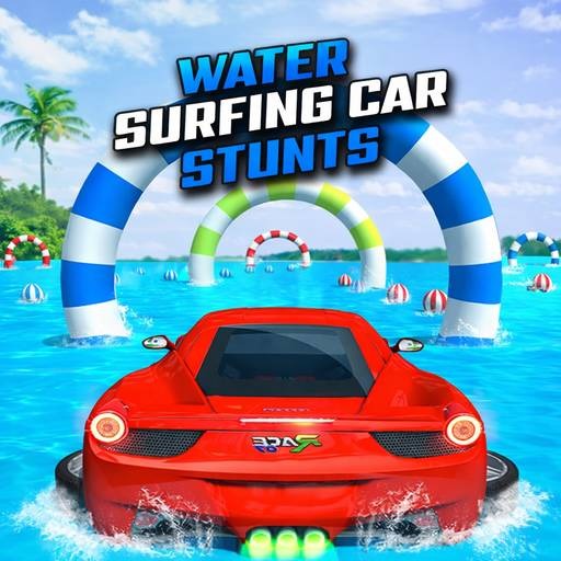 Water Surfing Car Stunts Car Racing Game game cover